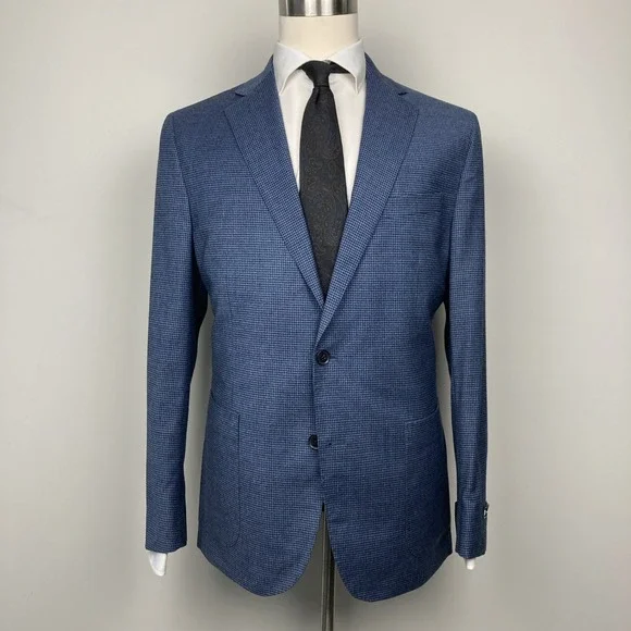 B by Brooks Brothers Mens Classic fit Sport Coat Blazer 40R Blue‎ Check F01172 - Picture 2 of 15